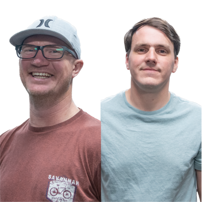 Headshot of Devin Weiss and Spencer Anderson
